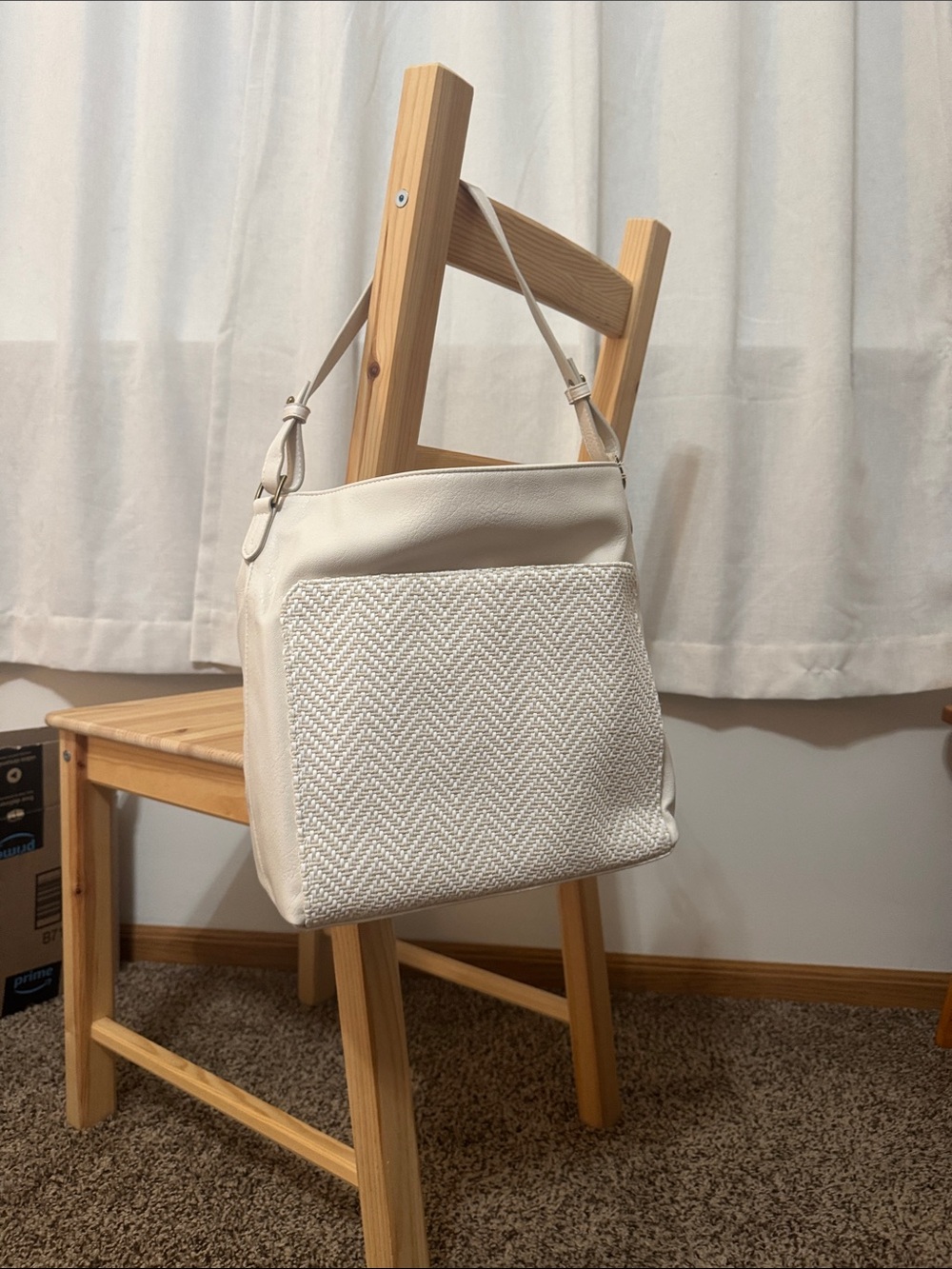 Universal Thread Cream Woven-Front Shoulder Bag